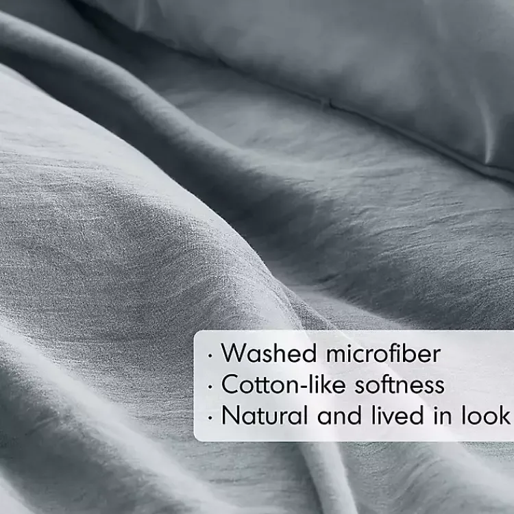 Kirklands Home Comforters|Gray Pleated Grid 3-pc. King Comforter Set Blue