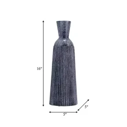Outlet Grooved Glass Vase, 16in Vases