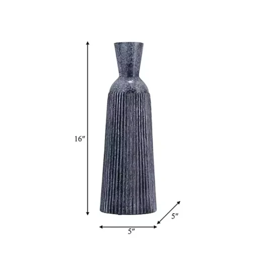 Outlet Grooved Glass Vase, 16in Vases