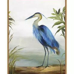 Kirklands Home Canvas Art|Heron Framed Canvas Art Print Blue