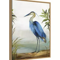 Kirklands Home Canvas Art|Heron Framed Canvas Art Print Blue