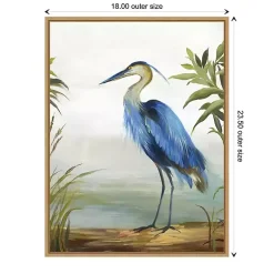 Kirklands Home Canvas Art|Heron Framed Canvas Art Print Blue