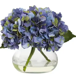 Sale Hydrangea Arrangement in Clear Vase Arrangements & Greenery