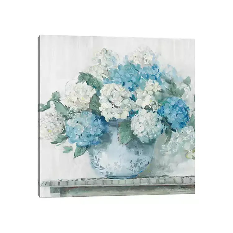 Kirklands Home Canvas Art|Blue Hydrangea Cottage Canvas Print
