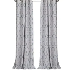 Kirklands Home Curtains & Drapes|Blue Interlock Single Curtain Panel, 84 in.
