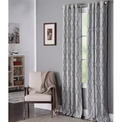 Kirklands Home Curtains & Drapes|Blue Interlock Single Curtain Panel, 84 in.
