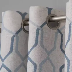Kirklands Home Curtains & Drapes|Blue Interlock Single Curtain Panel, 84 in.