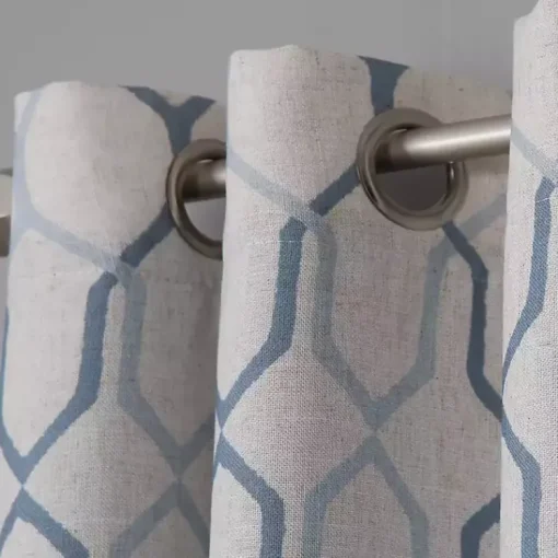 Kirklands Home Curtains & Drapes|Blue Interlock Single Curtain Panel, 84 in.