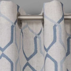 Kirklands Home Curtains & Drapes|Blue Interlock Single Curtain Panel, 84 in.