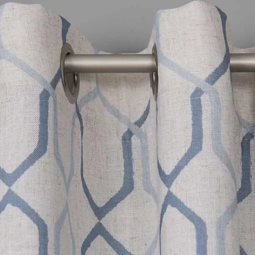 Kirklands Home Curtains & Drapes|Blue Interlock Single Curtain Panel, 84 in.