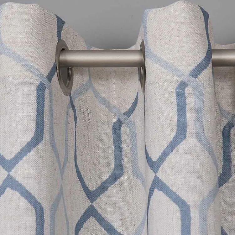 Kirklands Home Curtains & Drapes|Blue Interlock Single Curtain Panel, 84 in.