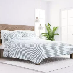 Kirklands Home Quilts|Blue Jacobean Reversible 2-pc. Twin Quilt Set