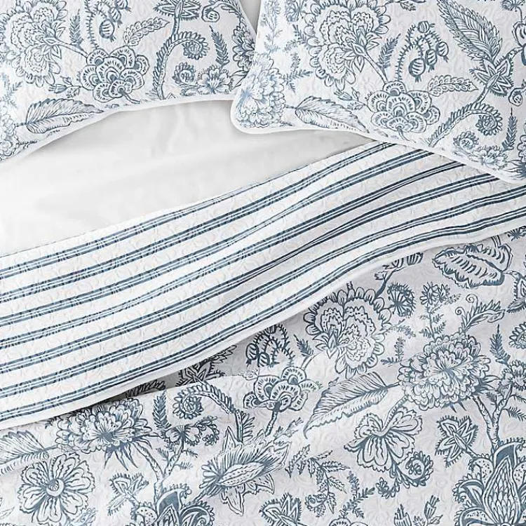 Kirklands Home Quilts|Blue Jacobean Reversible 3-pc. King Quilt Set