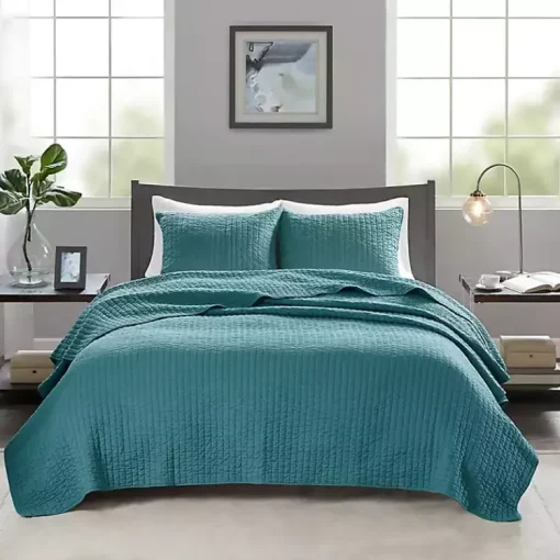 Kirklands Home Bedspreads & Coverlets|Jaxson 3-pc. Reversible King Coverlet Set Blue