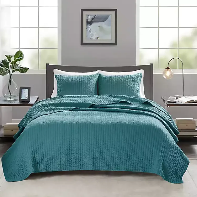 Kirklands Home Bedspreads & Coverlets|Jaxson 3-pc. Reversible King Coverlet Set Blue