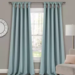 Kirklands Home Curtains & Drapes|Knotted Curtain Panel Set, 95 in. Blue