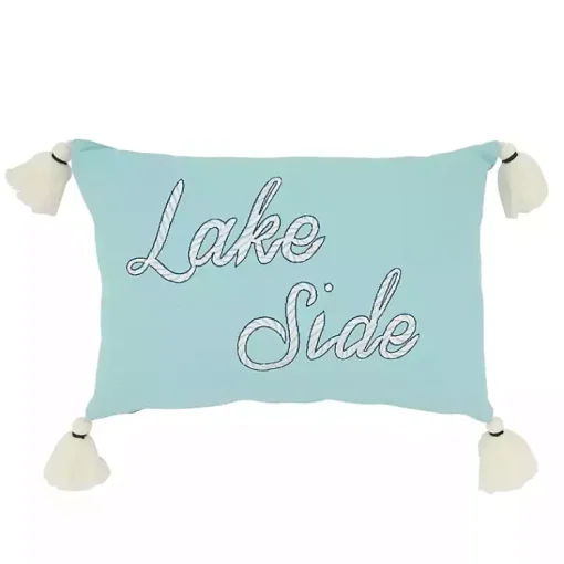 Outlet Lake Side Tassel Lumbar Pillow Pillows