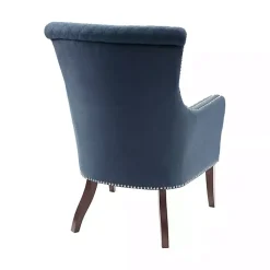 Kirklands Home Accent Chairs|Lanea Quilted Accent Chair with Silver Studs Blue