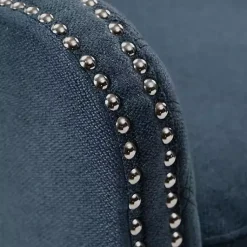 Kirklands Home Accent Chairs|Lanea Quilted Accent Chair with Silver Studs Blue