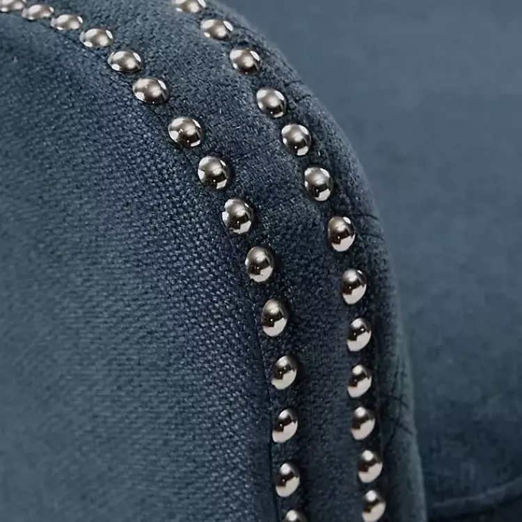 Kirklands Home Accent Chairs|Lanea Quilted Accent Chair with Silver Studs Blue