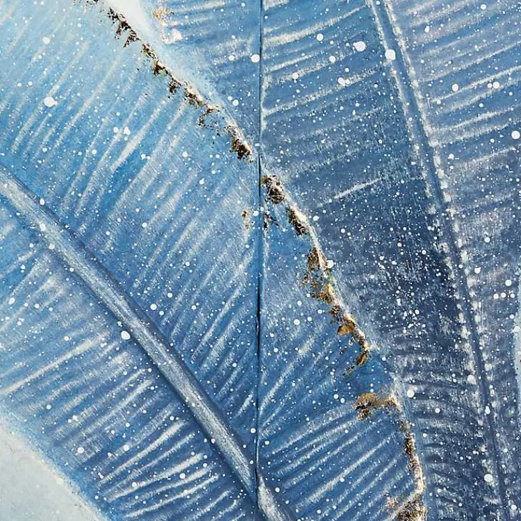 Kirklands Home Framed Art|Blue Leaves Coastal Metal Art Print