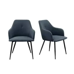 Kirklands Home Dining Chairs|Lily Upholstered Dining Chairs, Set of 2 Blue