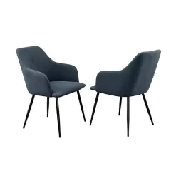 Kirklands Home Dining Chairs|Lily Upholstered Dining Chairs, Set of 2 Blue
