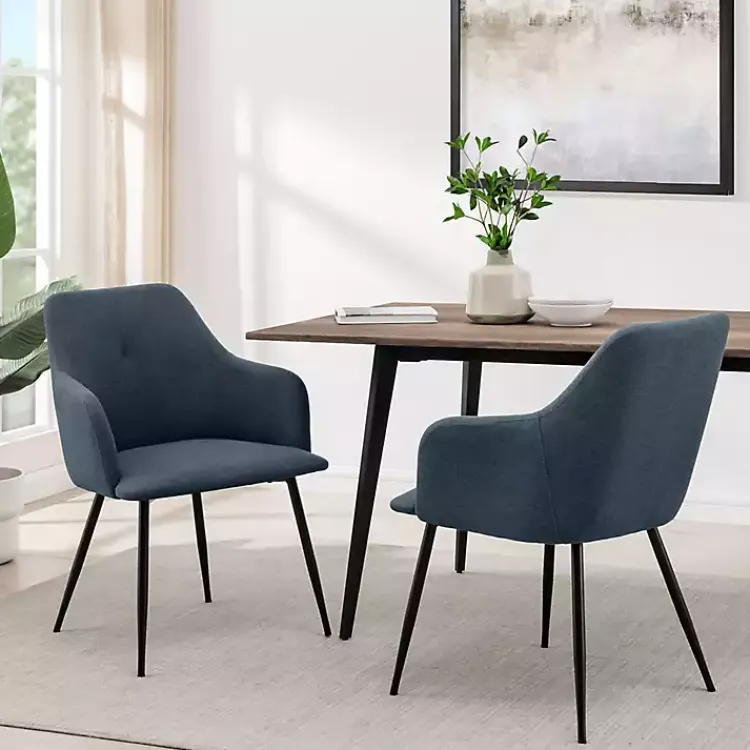 Kirklands Home Dining Chairs|Lily Upholstered Dining Chairs, Set of 2 Blue