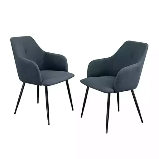 Kirklands Home Dining Chairs|Lily Upholstered Dining Chairs, Set of 2 Blue