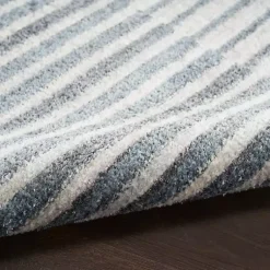 Kirklands Home Area Rugs|Blue Linear Geometric Washable Runner, 2x12