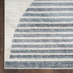 Kirklands Home Area Rugs|Blue Linear Geometric Washable Area Rug, 4x6
