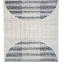Kirklands Home Area Rugs|Blue Linear Geometric Washable Area Rug, 9x12