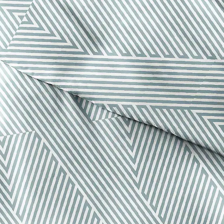 Kirklands Home Duvets|Blue Linear 3-pc. King Duvet Cover Set