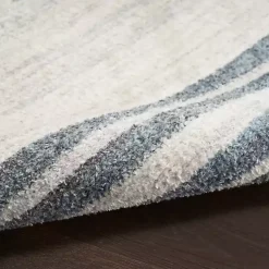 Kirklands Home Area Rugs|Blue Linear Sphere Washable Area Rug, 6x9