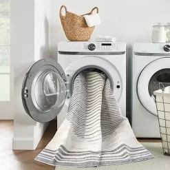 Kirklands Home Area Rugs|Blue Linear Sphere Washable Area Rug, 6x9