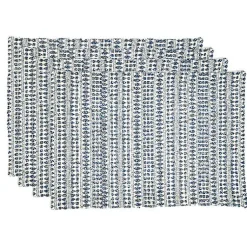 Kirklands Home Table Linens|Lines Woven Placemats, Set of 4 Blue