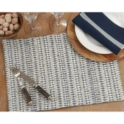 Kirklands Home Table Linens|Lines Woven Placemats, Set of 4 Blue