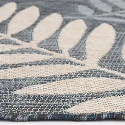 Kirklands Home Outdoor Rugs|Blue Malibu Leafy Outdoor Area Rug, 7x10