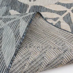 Kirklands Home Outdoor Rugs|Blue Malibu Leafy Outdoor Area Rug, 7x10