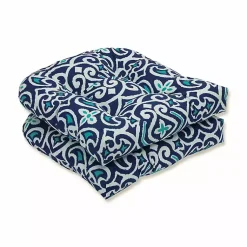 Kirklands Home Outdoor Cushions & Pillows|Marine Damask Outdoor Cushions, Set of 2 Blue
