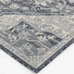Kirklands Home Outdoor Rugs|Medallion Lava Indoor/Outdoor Area Rug, 7x9 Blue