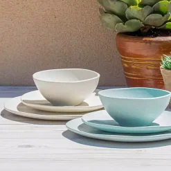 Kirklands Home Outdoor Dining|Melamine Santal Salad Plates, Set of 6 Blue