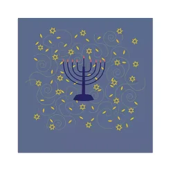 Clearance Blue Menorah Canvas Art Print Hanukkah Decorations