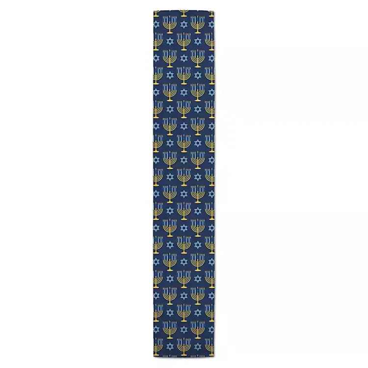 Sale Blue Menorah Table Runner, 72 in. Hanukkah Decorations