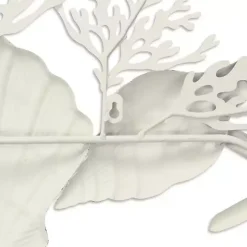 Kirklands Home Wall Plaques|Blue Metal Coral and Shell Wall Plaque