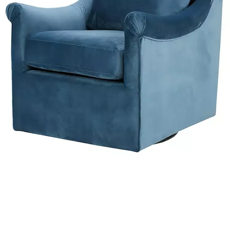 Kirklands Home Accent Chairs|Mora Swivel Accent Chair Blue