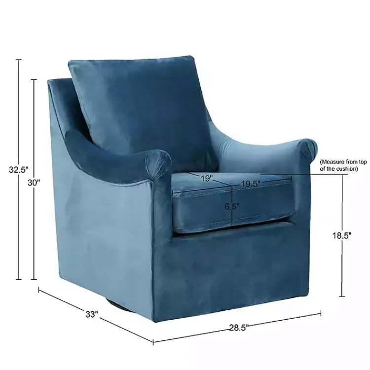 Kirklands Home Accent Chairs|Mora Swivel Accent Chair Blue