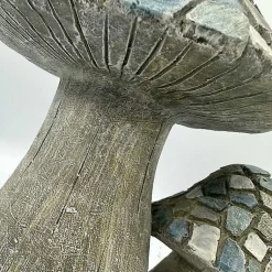 Kirklands Home Garden Statues|Blue Mosaic Mushrooms Outdoor Statue