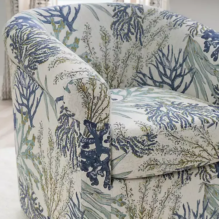 Kirklands Home Accent Chairs|Ocean Bonnie Swivel Accent Chair Blue