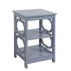Kirklands Home Accent & End Tables|Octagon 2-Shelf Accent Table Blue